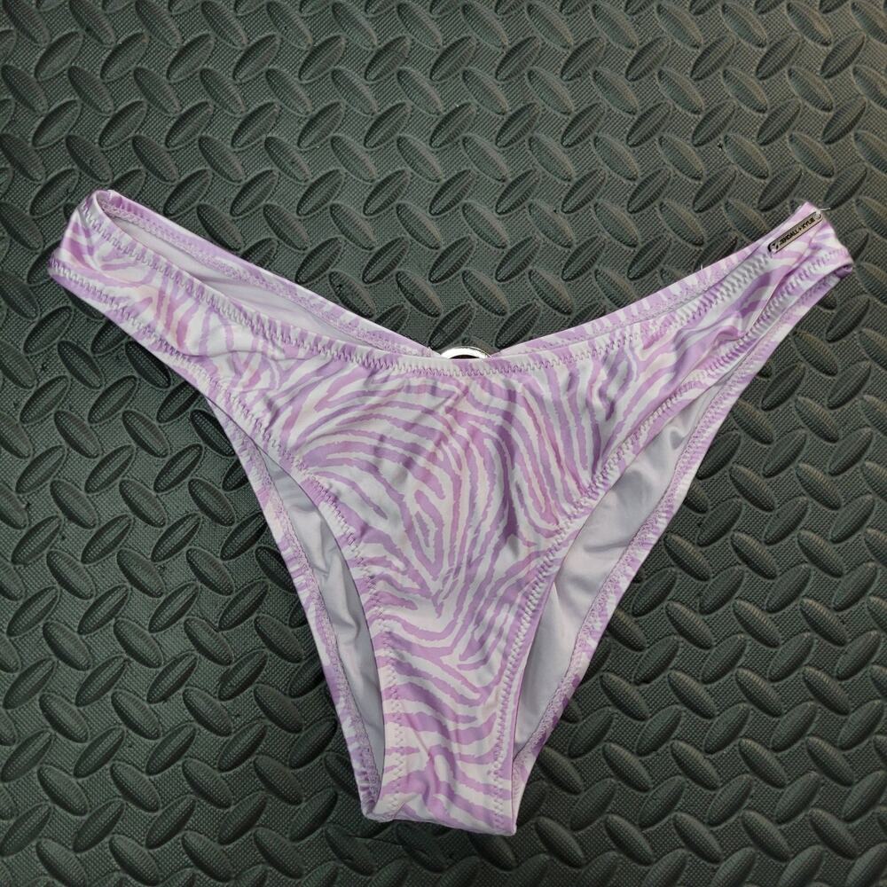 Kendall + Kylie Bikini Bottoms Medium Purple Zebra High Cut Swim Resort Vacation